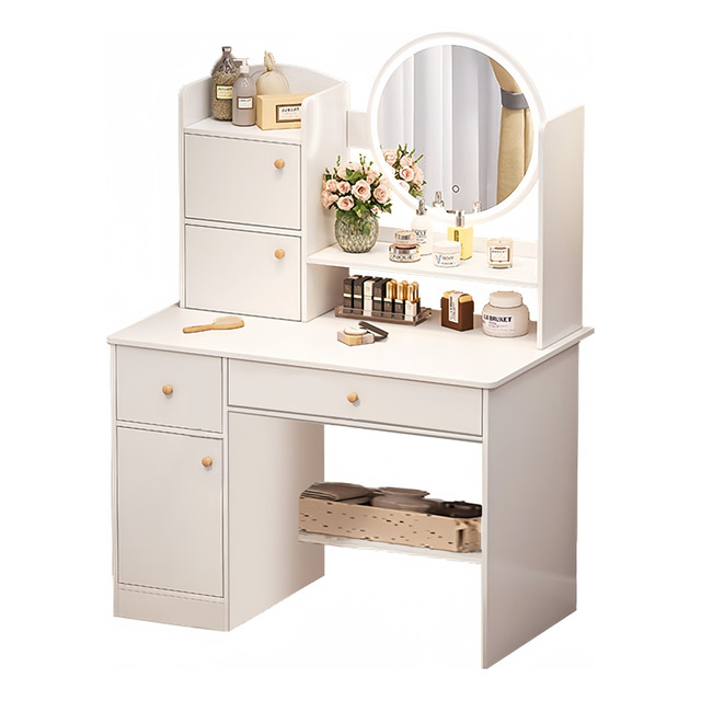 Mercado libre: Tocador Multifuncional Con Espejo Led Con Cajas (sólo Mesa)