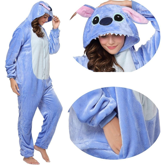 Pijama Mameluco Disfraz Cosplay Stitch Adulto