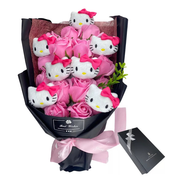 Ramo De Peluches Mini Hellow Kitty+rosa