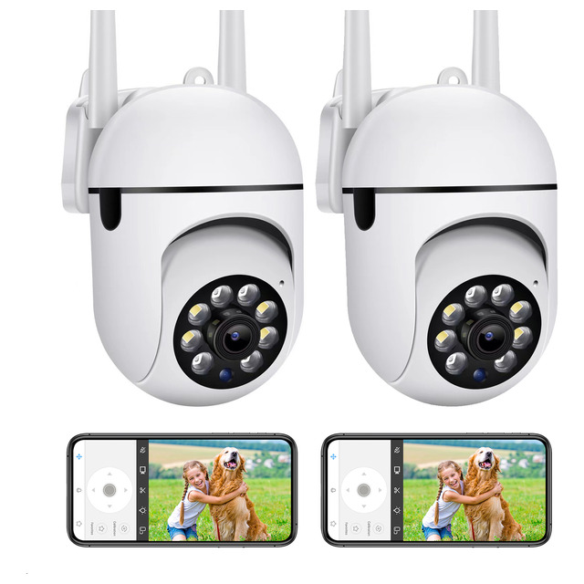 Cámara De Seguridad Wifi Visión Nocturna Con Alarma 2 Piezas