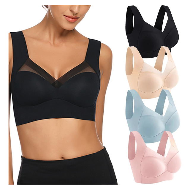 Mercado libre: 4pz Sujetador Deportivo Lencería Brasier Push Up Sin Varilla