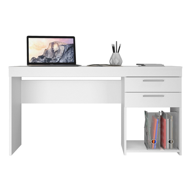 Escritorio Notável Móveis Mesa office 2 gavetas mdp de 1210mm x 760mm x 410mm blanco Mate