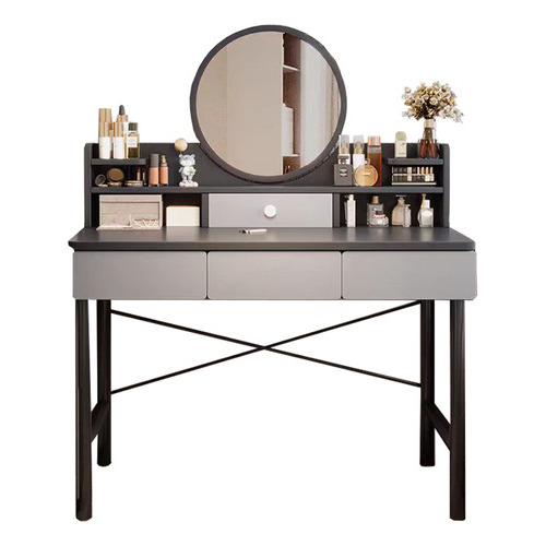 Mercado libre: Tocadores Modernos Tocador Con Espejo 100cm*40*126cm Con 4 Cajone Gris Oscuro Negro