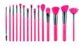 Beauty Creations Pink Neon Set De Brochas 15 Piezas Color Rosa