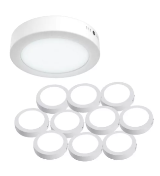 Lampara Led De Sobreponer 18w Plafón Pack 10 Piezas Color Blanco