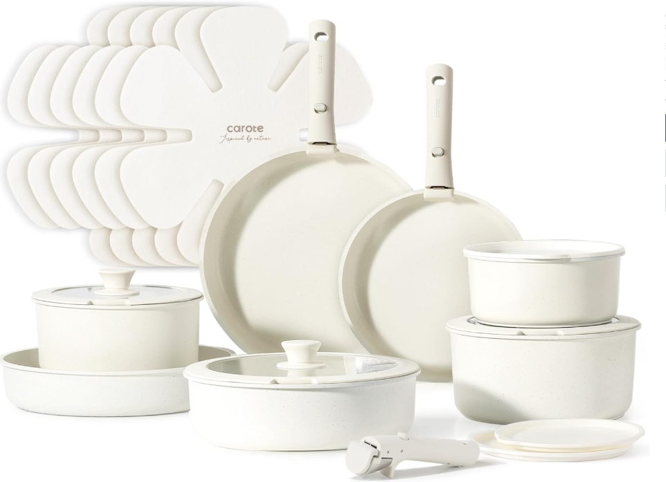 CAROTE – Juego de 21 ollas y sartenes desmontables