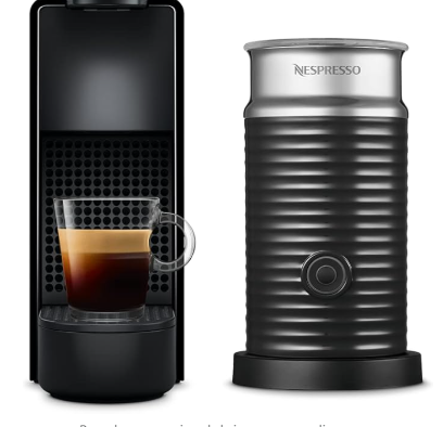 NESPRESSO Cafetera Essenza Mini con Espumador de leche