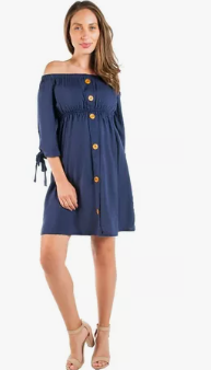 Vestido Maternidad Strapless Con Botón