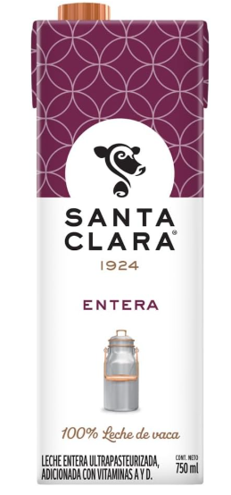 Santa Clara 6 Pack Leche Entera 750 ml cada uno