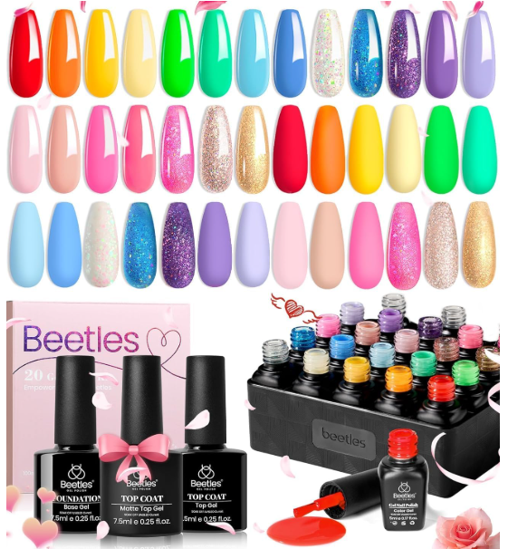 Beetles 20 Colores Arco Iris Verano Kit de Esmalte en Gel