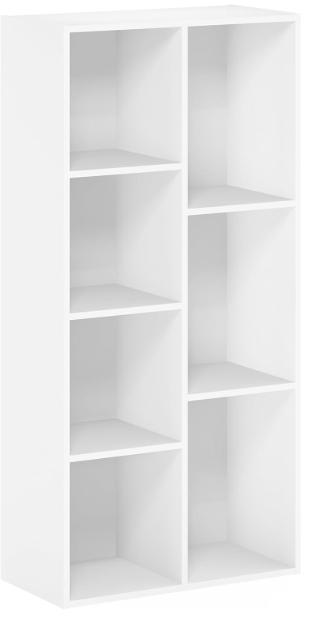 Furinno Luder Estante Abierto de 7 Cubos de 7 Cubos, Blanco