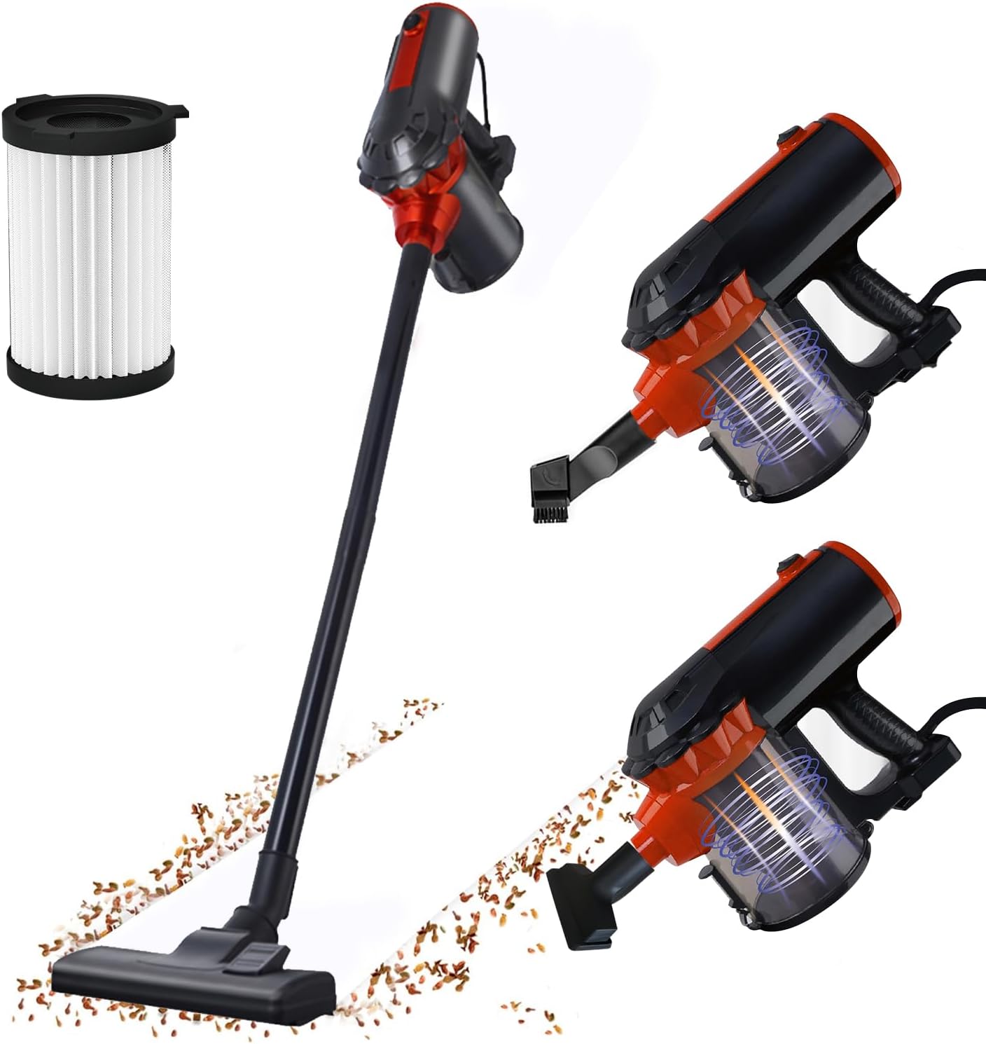 ZENSUKYE Aspiradora Vertical con Cable 3 en 1