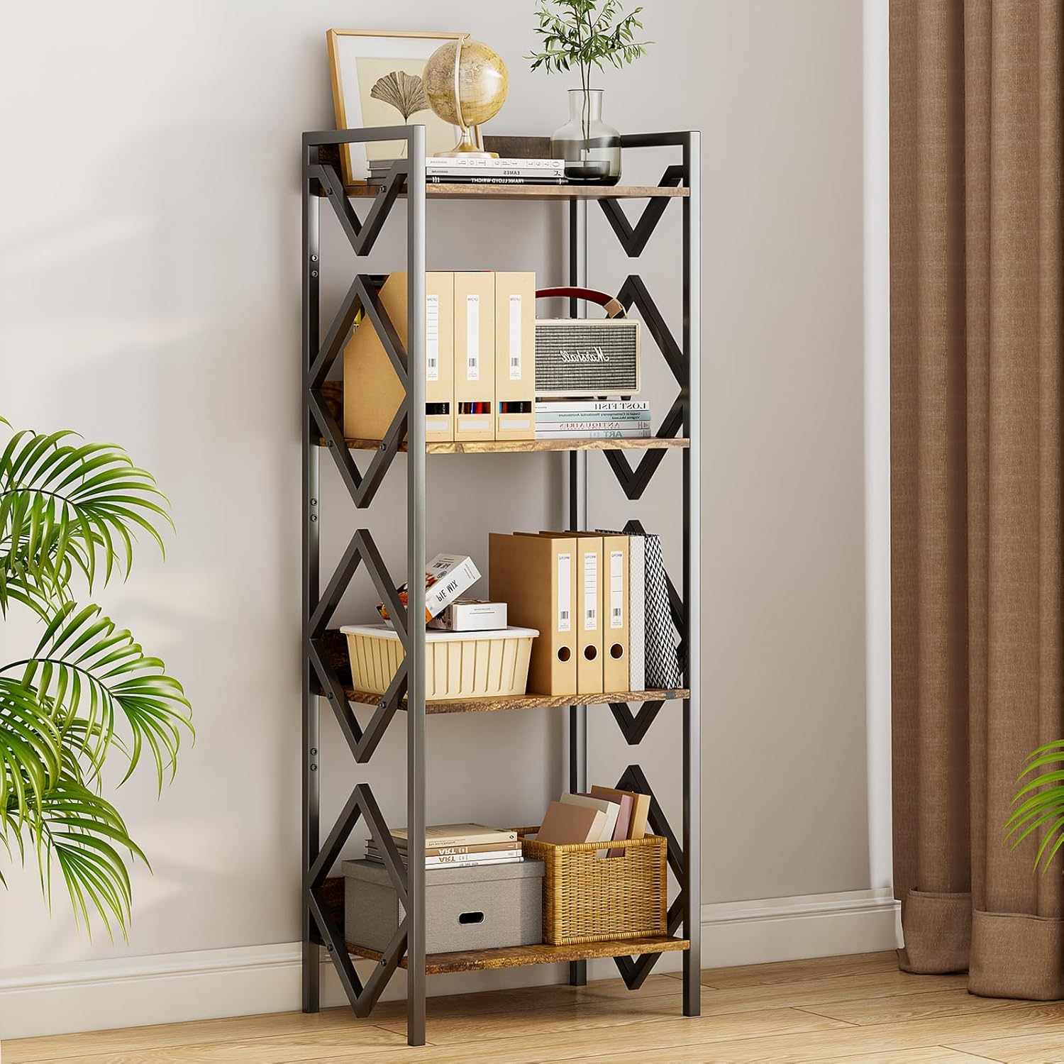 Librero Minimalista de 4 Niveles