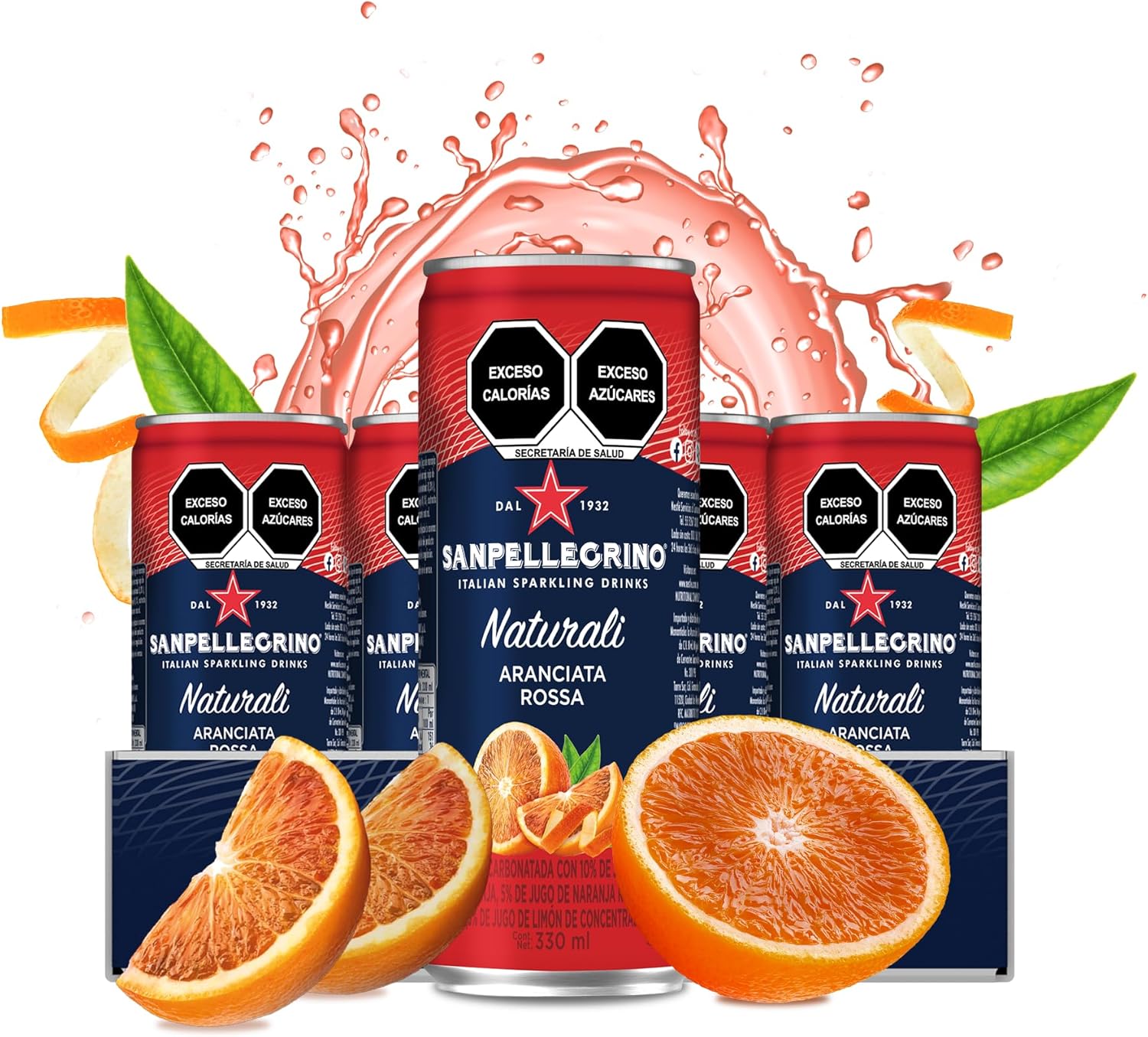 Agua Mineral San Pellegrino Naturali Aranciata Rossa 12x330ml, 3960 mililitro