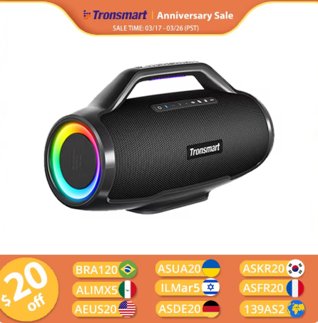 Aliexpress: Altavoz Bluetooth Tronsmart Bang Max con 130 W