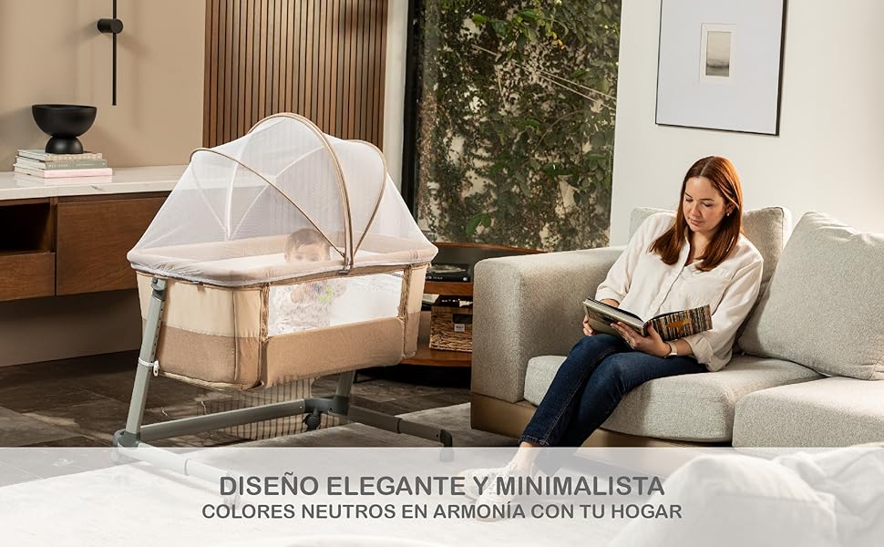 KIRKO Cuna Colecho by My Side 2 en 1, Ajustable a 7 Posiciones de Altura