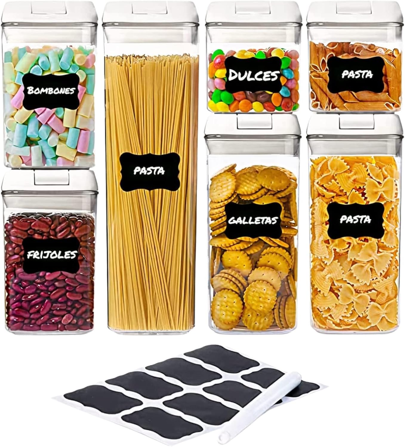 Juego de 7 Recipientes Herméticos para Alimentos