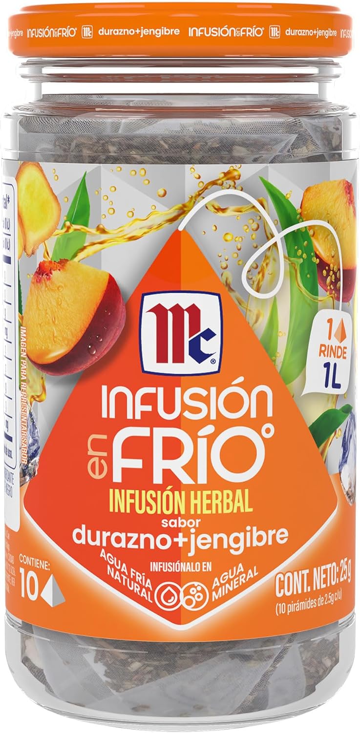 Infusión Herbal y Frutal en Frío sabor Durazno-Jengibre