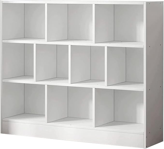 Librero Organizador Minimalista Blanco con 10 Estantes