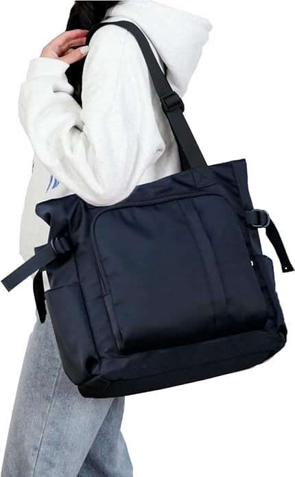 Bolso de Lona Multibolsillos con Cremallera