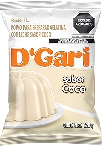 D´Gari Polvo para preparar gelatina con leche sabor coco 120 g