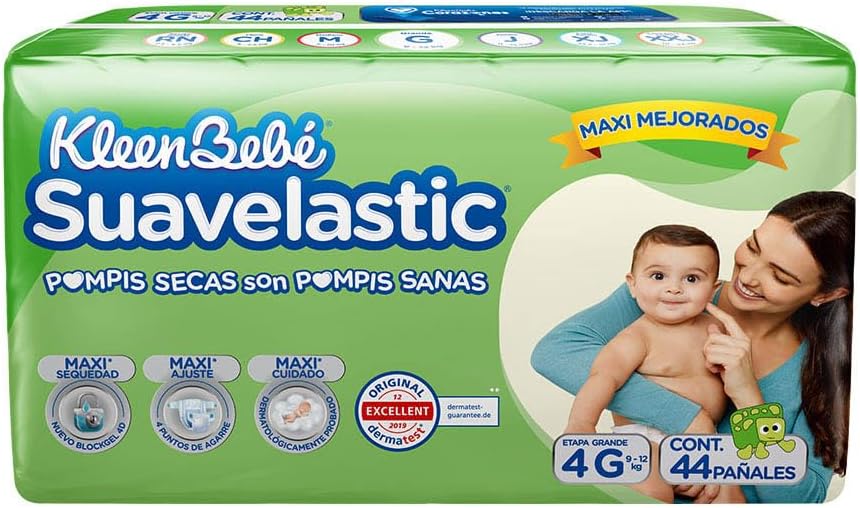 KleenBebé Suavelastic Pañal Desechable para Bebé, Talla Grande