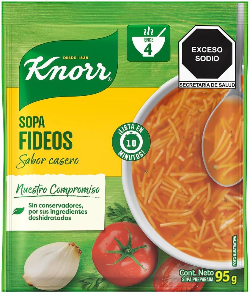 Knorr Sopa Instantánea de Fideos Sobre, 95 g