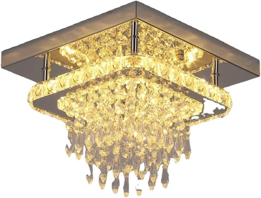Lámpara Techo Cristal de Cuadrado Moderna