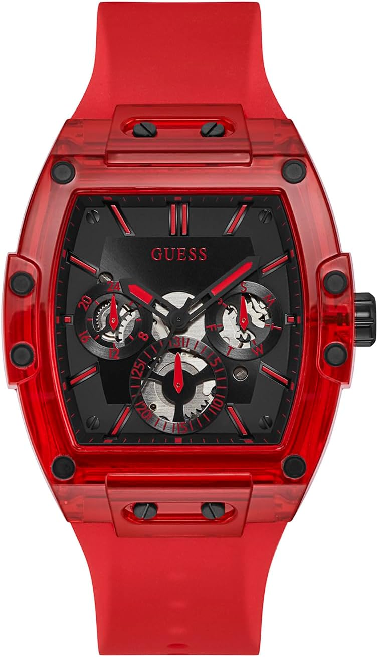 GUESS Reloj acentuado de cristal de 43 x 51 mm