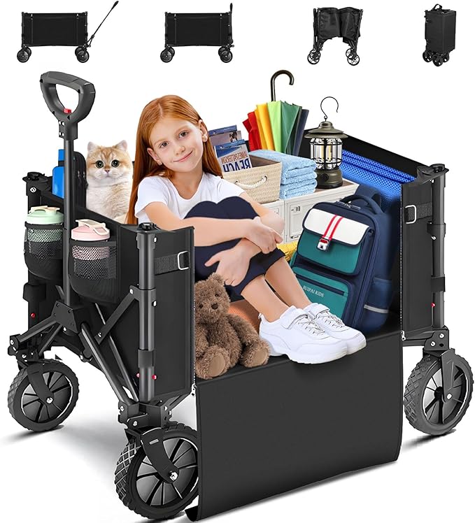 Carrito Plegable con Ruedas Giratorias y Puerta Lateral