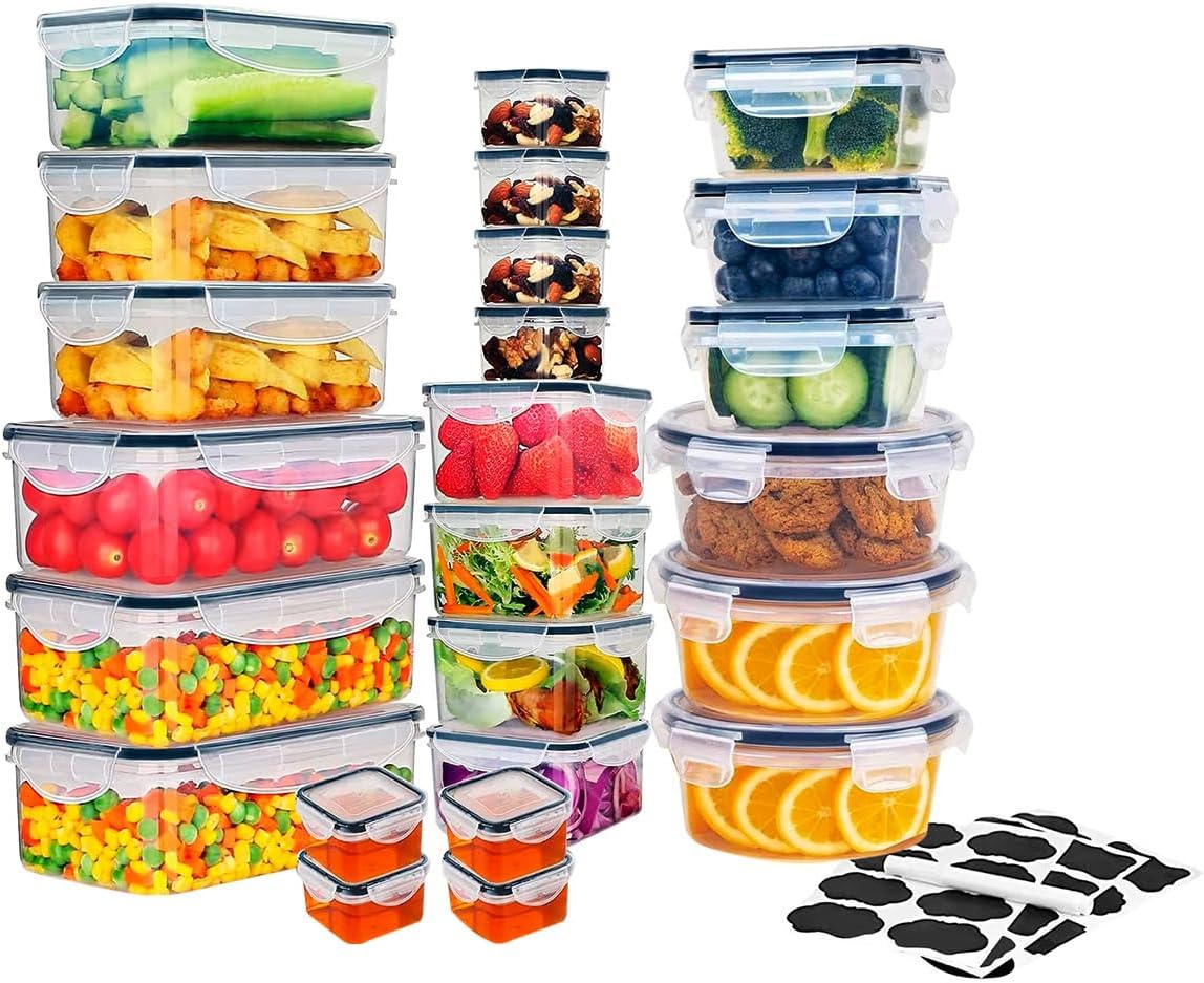 Juego de 24 Recipientes Hermeticos con Tapa