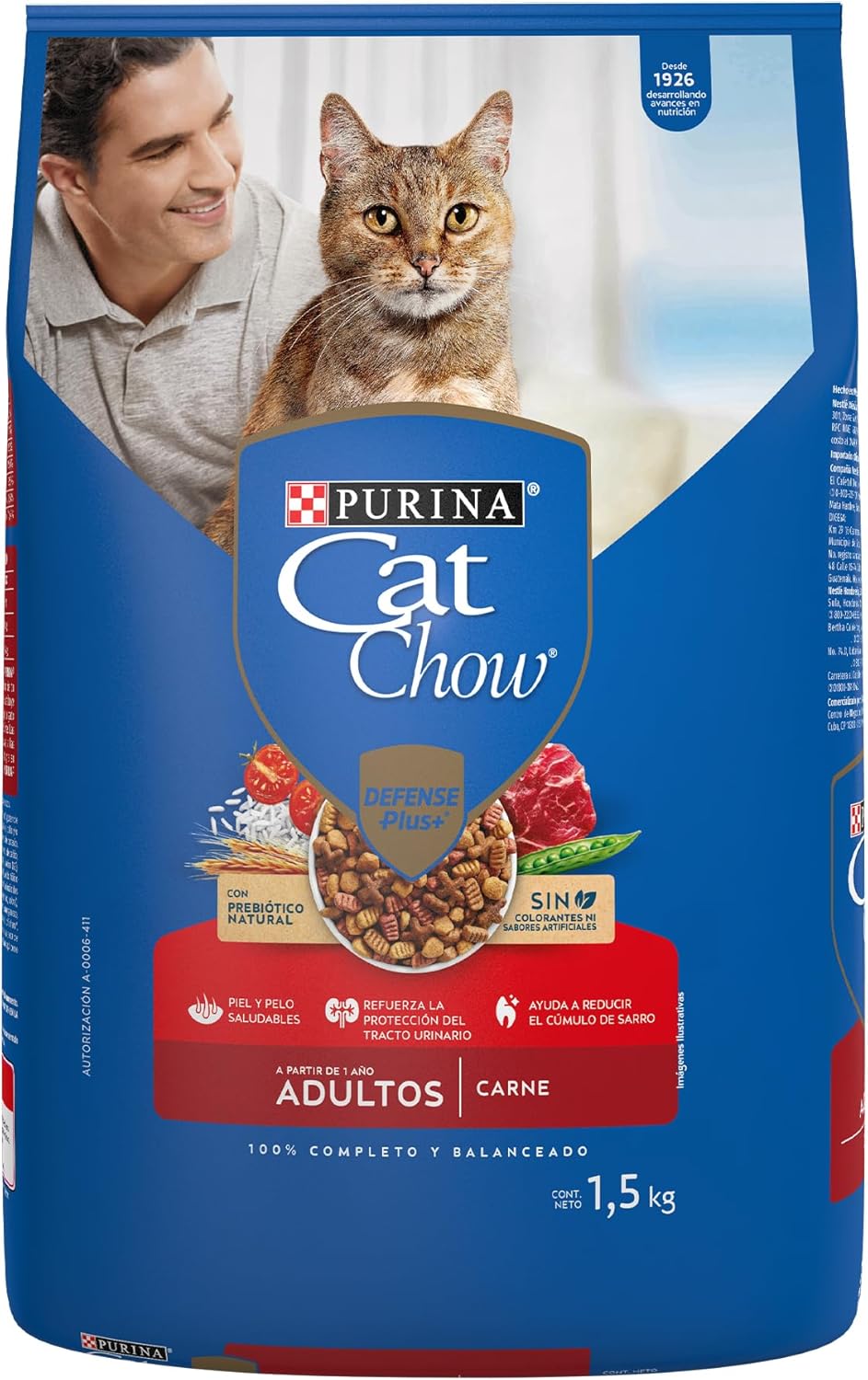 Alimento seco para gato adulto, 1.5 kgs