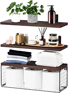 Estantes Flotantes Montados Madera