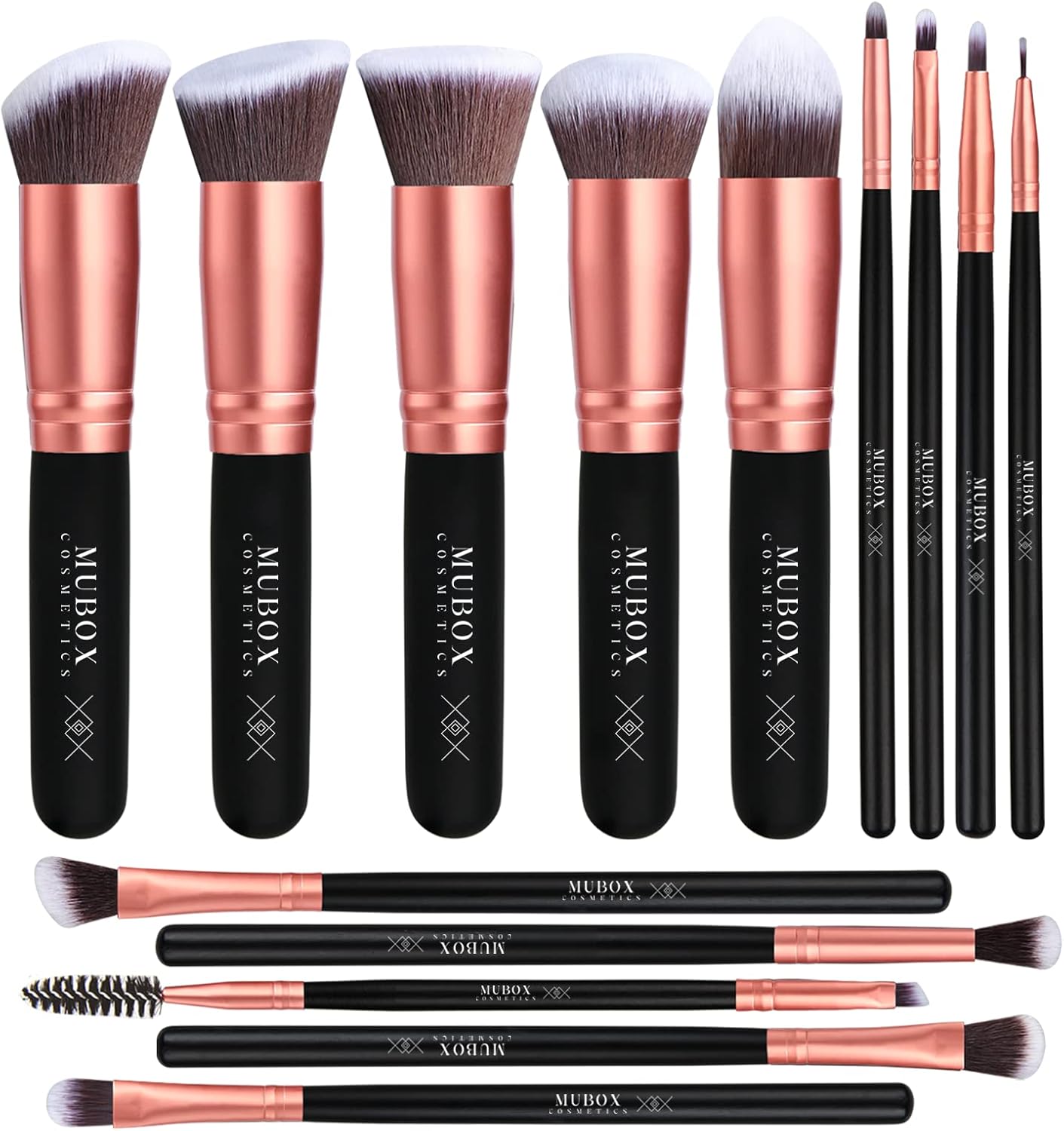 MUBOX 14 Brochas de maquillaje kabuki Rose Gold