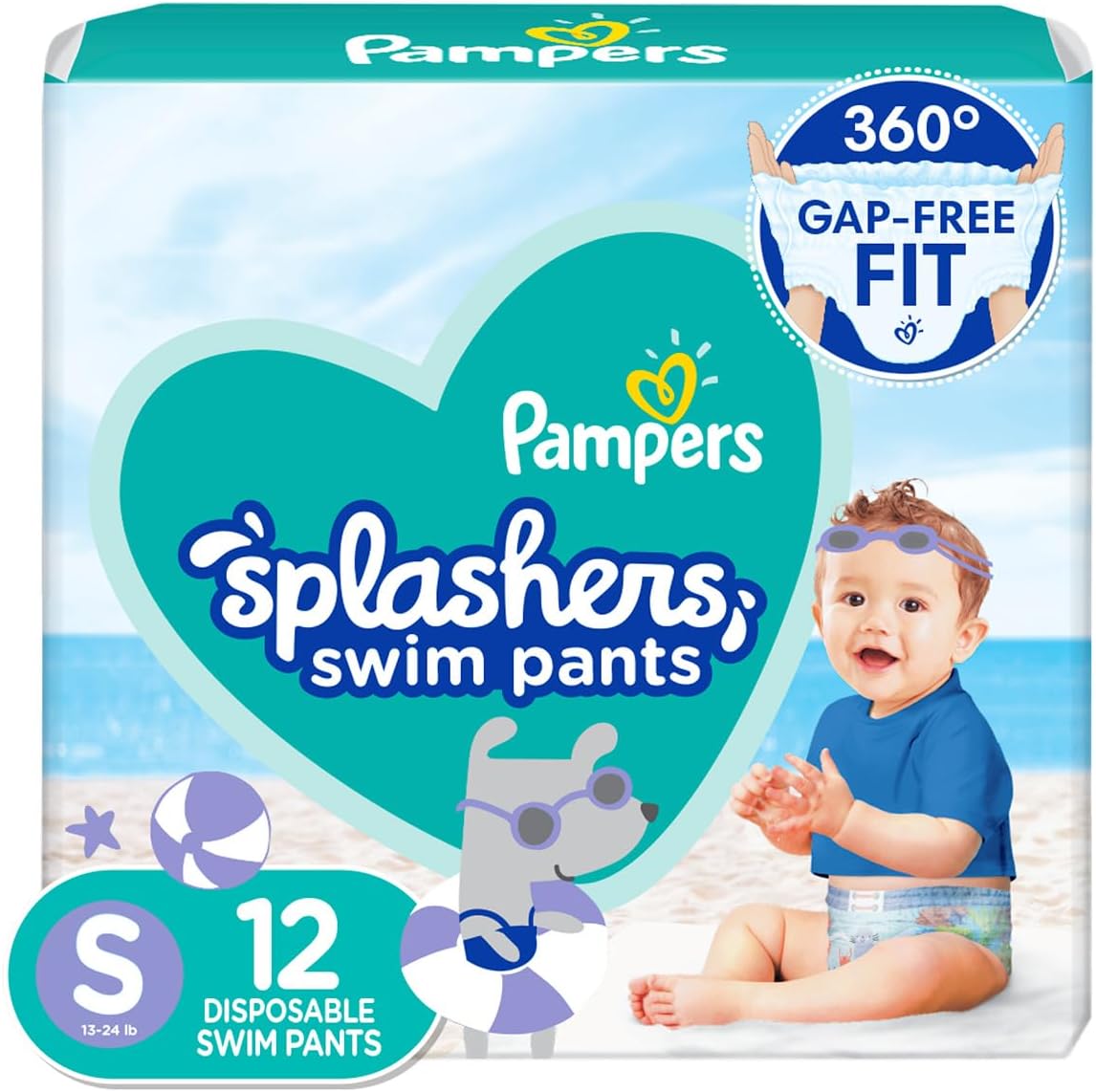 Pampers Splashers – Pañales Talla S, 12 piezas