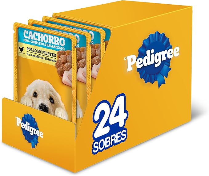 Alimento Húmedo para Perro Cachorro Pollo En Filetes 24 Sobres