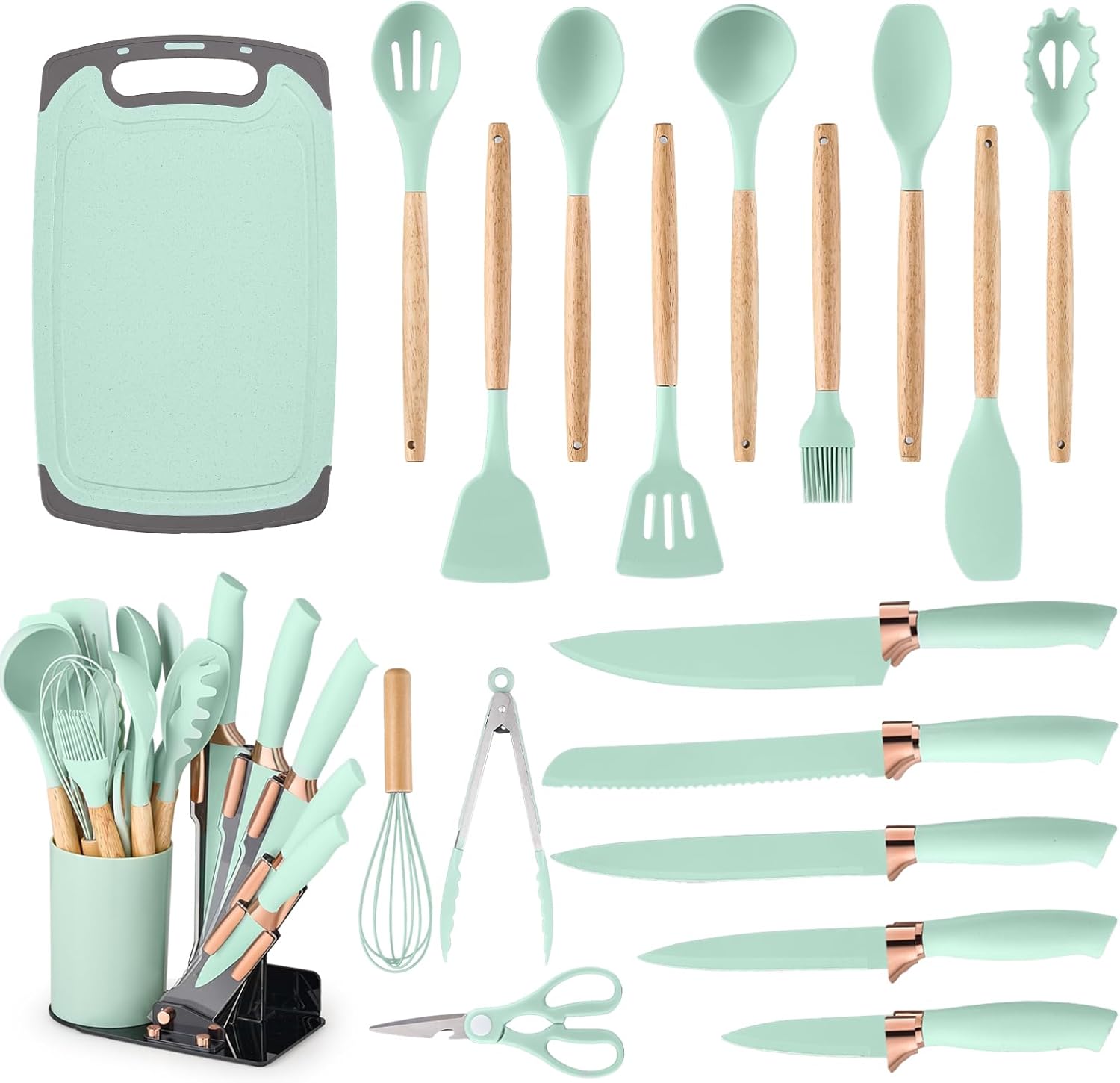 Utensilios de Cocina de Silicona,19 Piezas