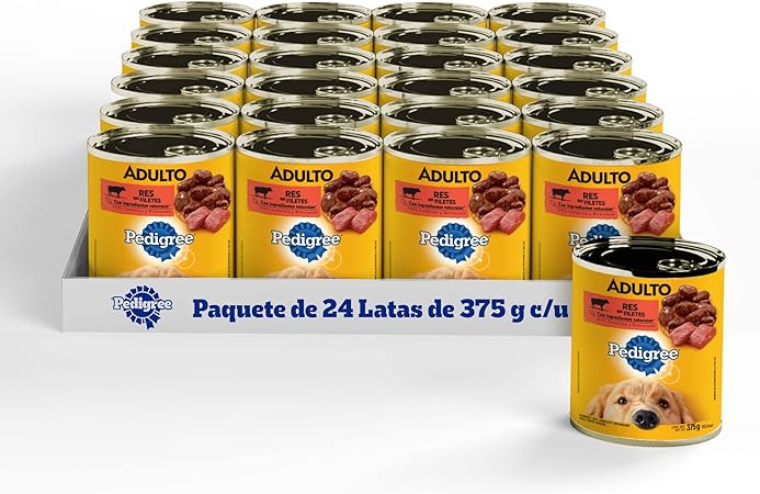 Pedigree Alimento Para Perros Adultos, 24 latas