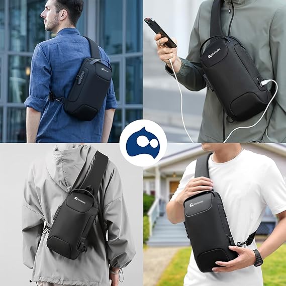 Bolso de Pecho para Hombre con Seguro de Código Integrado