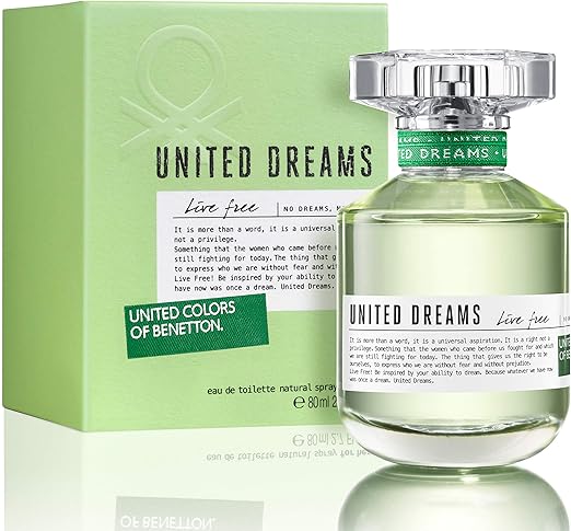 Benetton United Dreams Live Free Spray for Women, 2.7 Ounce