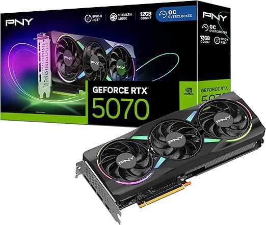 PNY GeForce RTX™ 5070 ARGB Ventilador Triple overclockeado