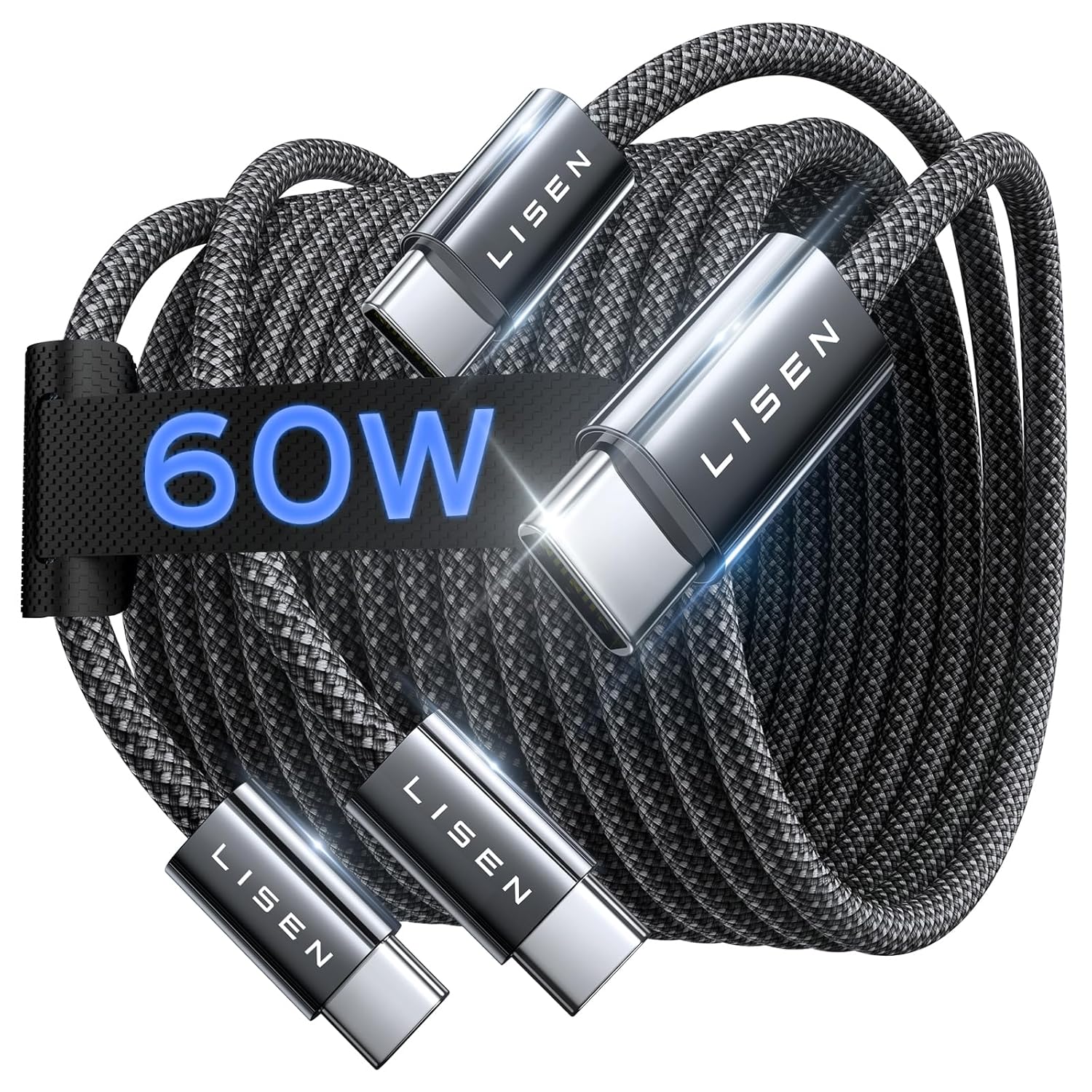LISEN 60W Cable USB C a USB C 2 Paquete 2M