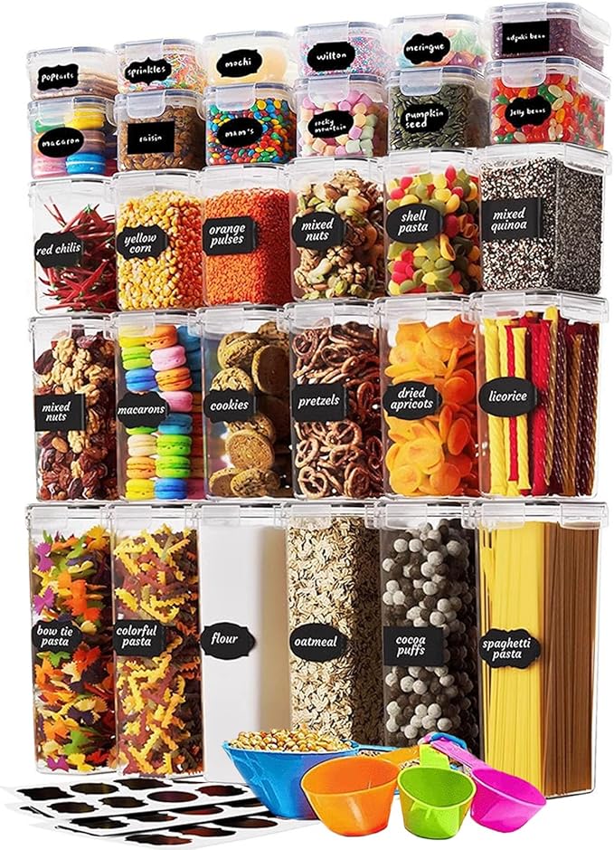 Juego de Recipientes Herméticos para Almacenar Alimentos, 30 Piezas