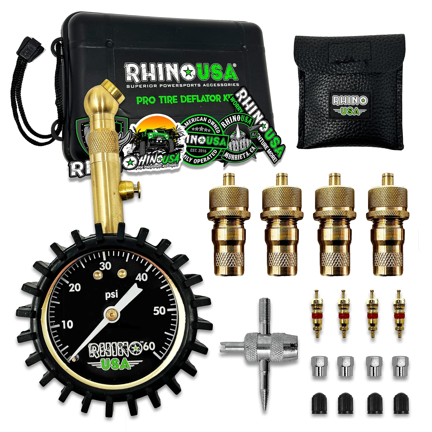 Rhino USA – Desinfladores de neumáticos ajustables con calibre