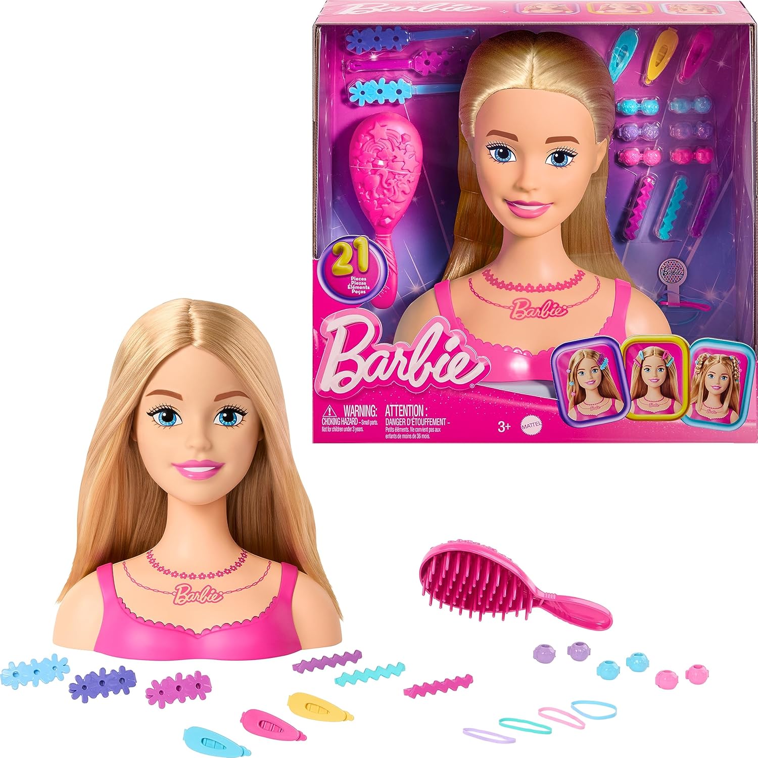 Barbie Styling Head Muñeca Cabello Rubio para niñas