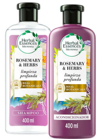 Herbal Essences Bíorenew Shampoo + Acondicionador Rosemary & Herbs de 400 ml c/u