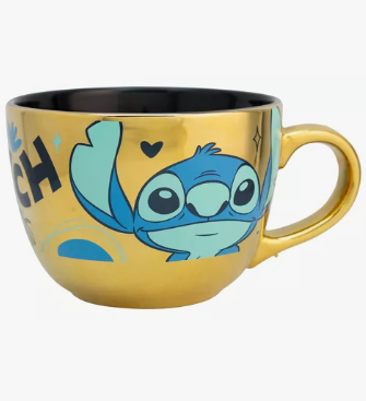 Taza Jumbo De Cerámica Metalizada Personajes Animados 710 Ml Stitch