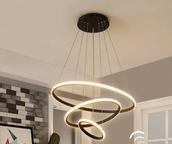 Mercado libre: Lampara Colgante Candil Led Neon 3 Aros 3 Tonos De Luz