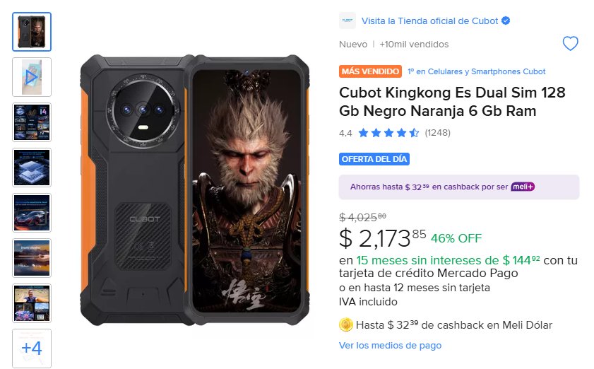 Cubot Kingkong Es Dual Sim 128 Gb Negro Naranja 6 Gb Ram