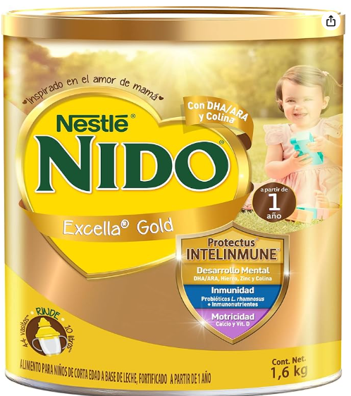 Alimento a Base de Leche Nido Excella Gold Lata 1.6kg